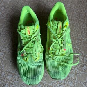 Nike Neon Pegasus 40 Mesh Running Sneakers with Pink Accent